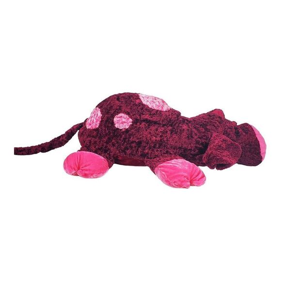 Six Flags Pig Plush Pink Red Spots Prize Toy Amusement Park Floppy Laying Pillow - Picture 3 of 11